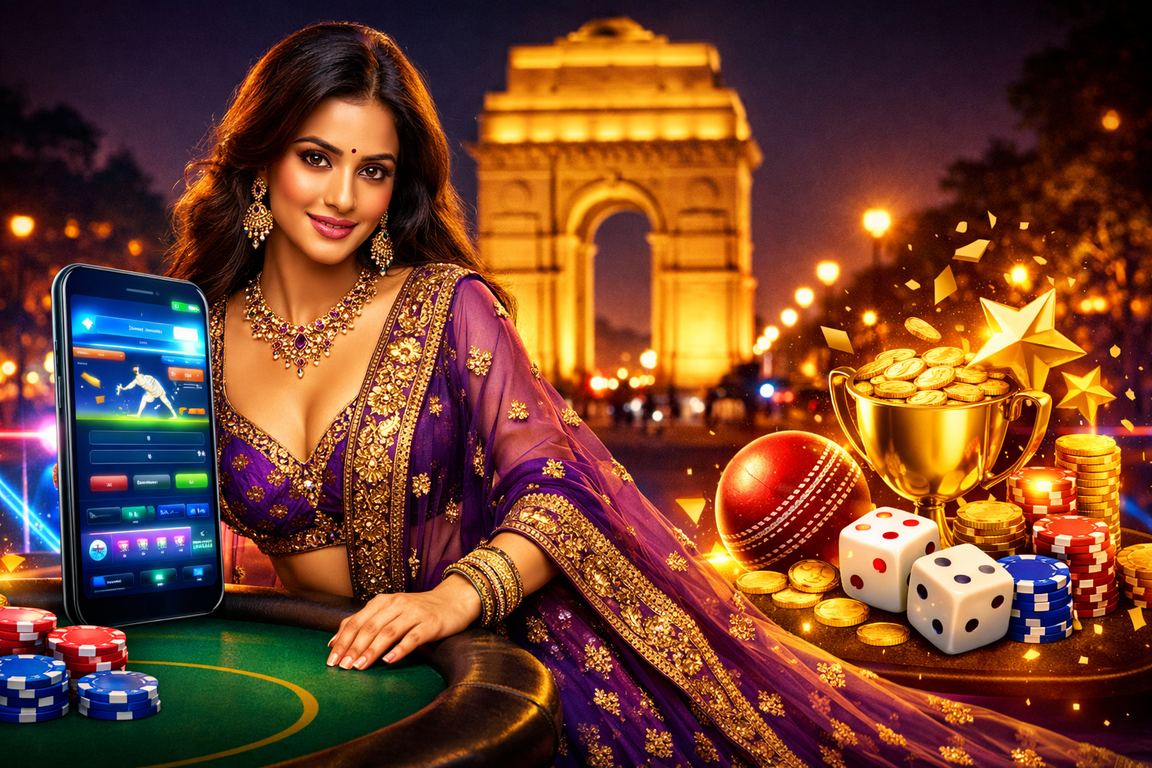 Delhi gateway with backdrop illustrating Andar Bahar card game excitement