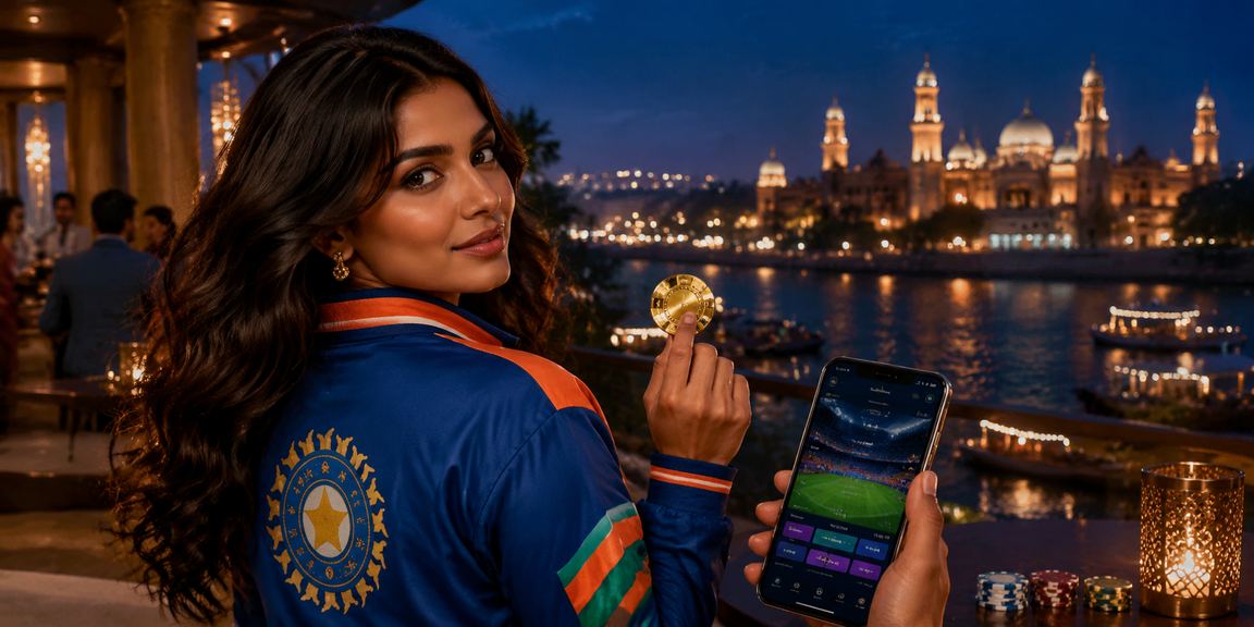 Excited Indian cricket fans watching match with mobile betting apps